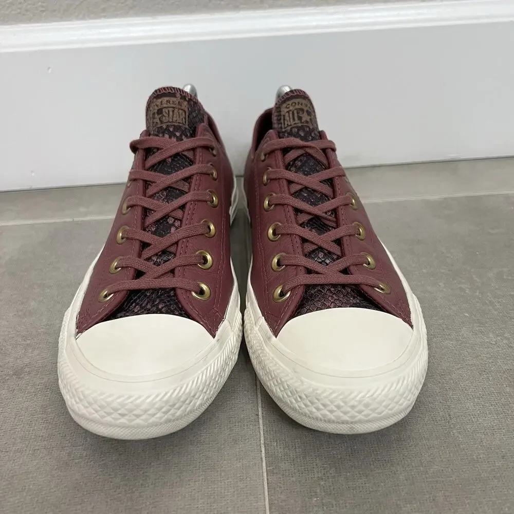 Converse Chuck Taylor CTAS OX Womens 8 Burgundy Low Top Lace Up Casual Shoes